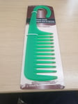 LARGE GREEN SHOWER COMB WIDE TOOTH DETANGLER WET HAIR BRUSH X1 - JUST £2.79