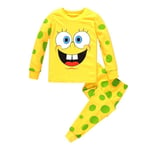 Barnens pojkar flickor pyjamas SpongeBob SquarePants tryckt pyjamas Pjs långärmad T-shirt byxor byxor set (6-7 år)