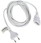 PremiumCord Câble d'Extension 230V 3m, Câble d'Extension avec Bougie en Euros et Prise Euro, Câble d'alimentation du Câble, Bouchon de Prise, Blanc