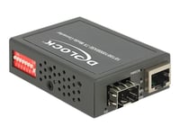 Delock Gigabit Ethernet Media Converter - Fibermedieomformer - 1Gbe - 10Base-T, 100Base-Tx, 1000Base-T - Sfp (Mini-Gbic) / Rj-45