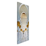 Apalis 108646 Tableau magnétique Acier Mural Motif Mosquée à Abu Dhabi Tableau mémo Tableau magnétique Design Métal, Cuisine, Bureau, 78 x 37 cm