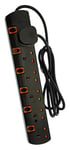 Shine SS56B Black 5m 6 Way Gang Switched Surge Protected Extension Lead with Led Indicators