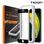 For iPhone SE (2020/2022) Screen Protector, Spigen AlignMaster FC - Black [1P]