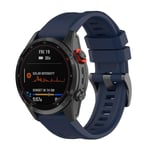 20mm Garmin Fenix 7S / Instinct 2S silicone watch strap with metal buckle - Midnight Blue