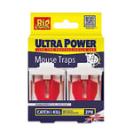 The Big Cheese Ultra Power Ready-Baited Mouse Trap – Twinpack, Kills Mice, Ready-To-Use, Easy Disposal, Plastic, Indoor or Outdoor Use, White