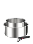 Ingenio Preference On 3 Pcs Saucepan Set Silver Tefal