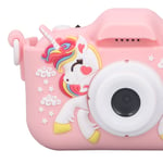 (Pink)Kids Digital Video Camera Cartoon Animal Shaped Camera Digital Selfie