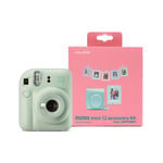 Fujifilm Instax Mini 12 Instant Camera with Photo Album Case Hanging Cards & Peg