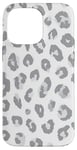 iPhone 14 Pro Max White Gray Cheetah Leopard Print Animal Skin Cute Trendy Case