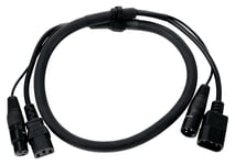 Cable Hybride DMX Signal Éclairage IEC Connecteur C13 C14 XLR 3 Broches 1m Noir