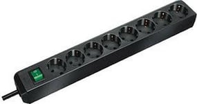 Brennenstuhl – Eco-Line Power strip, 8xCEE 7/3-1xCEE 7/7, 3m, increased touch protection, black (1