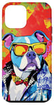 Coque pour iPhone 12 mini Pitbull Dog Fashion, joli pop art coloré