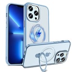 Magnetic Stand Case for iPhone 13 Pro, Compatible with Magsafe, Military Protection, Anti-Fingerprint, Shockproof Magnetic Force Invisible Holder Mobile Phone Case for iPhone 13 Pro, Sierra Blue