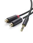 UGREEN Câble RCA Jack Audio Stéréo Cordon Jack 3.5mm Mâle vers 2 RCA Femelles pour TV PC Smartphone Ampli Chaîne HiFi Barre de Son Home Cinéma Enceinte 20 CM