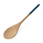 Tasty Wooden Kitchen Serving Spoon, Spoon Ladle with Blue Handle, Kitchen Spoon for Cooking and Serving Food, Wooden Kitchen Utensil, Dimensions: 30 x 6.5 cm, Colours: Light Brown and Blue