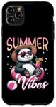 Coque pour iPhone 11 Pro Max Flotteur de natation panda amusant Summer Vibes Beach Lovers