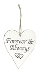 Eleganza 1 x Forever and Always Heart, Wood, White, 15.6 x 10 x 0.5 cm