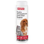 BEAPHAR – Poudre anti-puces pour chien et chat – À base de Tétraméthrine – Élimine les tiques – Très facile et pratique d'utilisation – Sans rinçage – 150g