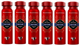 6x Old Spice CAPTAIN Deodorant Body Spray 150ml, 0% Aluminium Salts