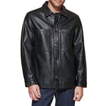 Levi's Men's Faux Leather Oversized Shirt Jacket, Black, Large