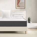 Ensemble Matelas et Couette et Oreiller - Matelas 90x190x15cm + Couette 140x200cm + Oreiller 60x60cm (Matelas+Couette+Oreiller, tous dans un colis)