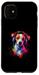 iPhone 11 Artistic Colorful Jack Russell Terrier Headphones Dog Jacky Case