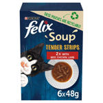 Felix Soup Tender Strips Meat Selection Cat Food 6X48g