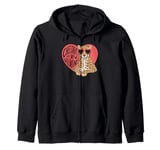 Cheetahs Are My Valentine Cute Cheetah Valentines Day Zip Hoodie