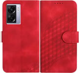 Coque Pour Oppo A77 5g / Oppo A57 5g / Oppo A57s 4g, Cuir Pu Etui Flip Portefeuille A Rabat Housse Avec [Antichoc] [Magnetique] [Porte Cartes] [Stand Fonction] Pour Oppo A77 5g - Rouge