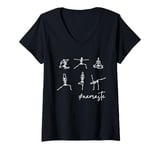 Womens Funny Yoga Tee Skeleton Yoga Namaste for Men Women V-Neck T-Shirt