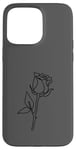 Coque pour iPhone 15 Pro Max Rose noire abstraite dessin minimaliste Line Art