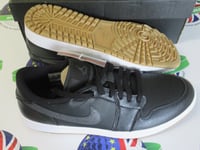 nike air jordan 1 low g golf shoes black/anthracite-gum med brown uk size 10