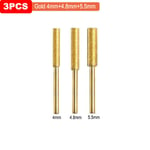 Fraise cylindrique revêtue de diamant doré,affûteuse de scie à chaîne,lime à pierre,affûtage de scie à chaîne,sculpture,meulage,Kit d'outils électriques - Type Gold 3pcs set