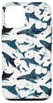 iPhone 15 Pro Whale Blue Shark Pattern Case Cute Ocean Sea Life Animal Case