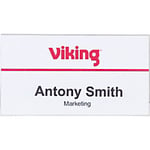 Viking Name Badge Combi clip 7.5 x 4 cm Plastic Pack of 50