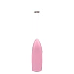 (Pink)Electric Coffee Whisk Handheld Stainless Steel Foam Maker Egg Mixer For