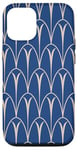 iPhone 12/12 Pro Navy and White Scallop Art Deco Design Case