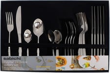 24 Piece Silver Cutlery Dinner Set Stainless Steel Dishwasher Safe Utenils Set