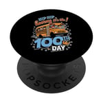 100 Days of School Bus Driver Kids Teacher Hooray 100 PopSockets PopGrip Adhésif