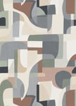 Erismann Graphic Abstract Wallpaper 10432-11 Brown/Cream/Sage/Multi