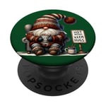 Cute Christmas Gnome For Women With Hot Cocoa Mug For Xmas PopSockets PopGrip Adhésif