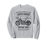 John's Garage Vintage Motorcycle Design for the Name John Sweatshirt