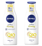 2 x Nivea Q10 LIGHT FIRMING BODY LOTION providing a smooth skin feeling 250 ML 