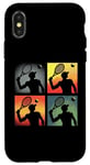 Coque pour iPhone X/XS Joueur de tennis Pop Art - Amateur de tennis vintage