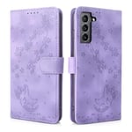 CXTcase Etui Coque pour Samsung Galaxy S21 FE 5G, Protection Housse en Cuir PU Etui à Rabat Pochette de Portefeuille Compatible avec Samsung Galaxy S21 FE 5G, Violet