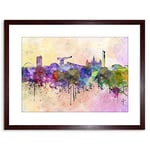 Wee Blue Coo PAINTING CITYSCAPE PAINT SPLASH SKYLINE GLASGOW FRAMED PRINT F97X4695