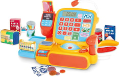 Casdon Cash Register. Toy Shopping Till Set with Working Calculator, Scanner, P