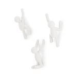 Umbra 318165-660 Buddy Wall Hooks – Decorative Wall Mounted Coat Hooks, Set of 3, White, 10 Inch L x 7.5 Inch W x 3 Inch H