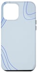 Coque pour iPhone 12 Pro Max Formes géométriques artistiques en ligne neutre bleu clair