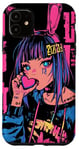 Coque pour iPhone 11 Anime Bunny Girl Vaporwave Esthétique Japonaise Rétro